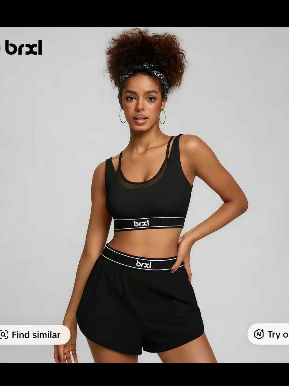 BRXL Shorts and Sports Bra workout set